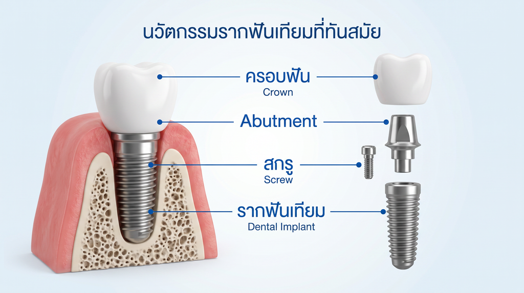 ใครบ้างที่เหมาะ/ไม่เหมาะทำรากฟันเทียม (โรคประจำตัว, กระดูกขากรรไกร, อายุ) nano banana 2 01187