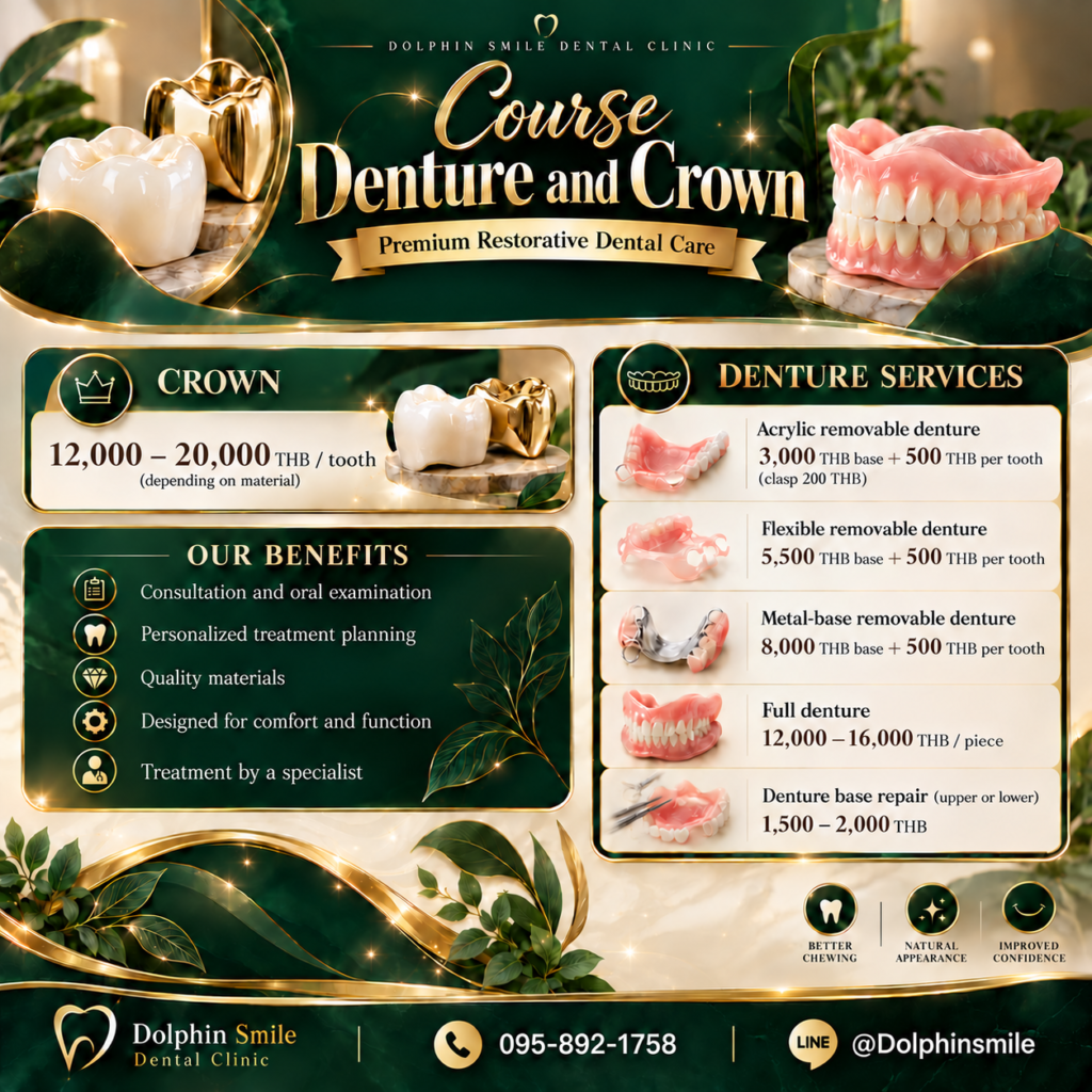 luxurious green and gold dental clinic poster